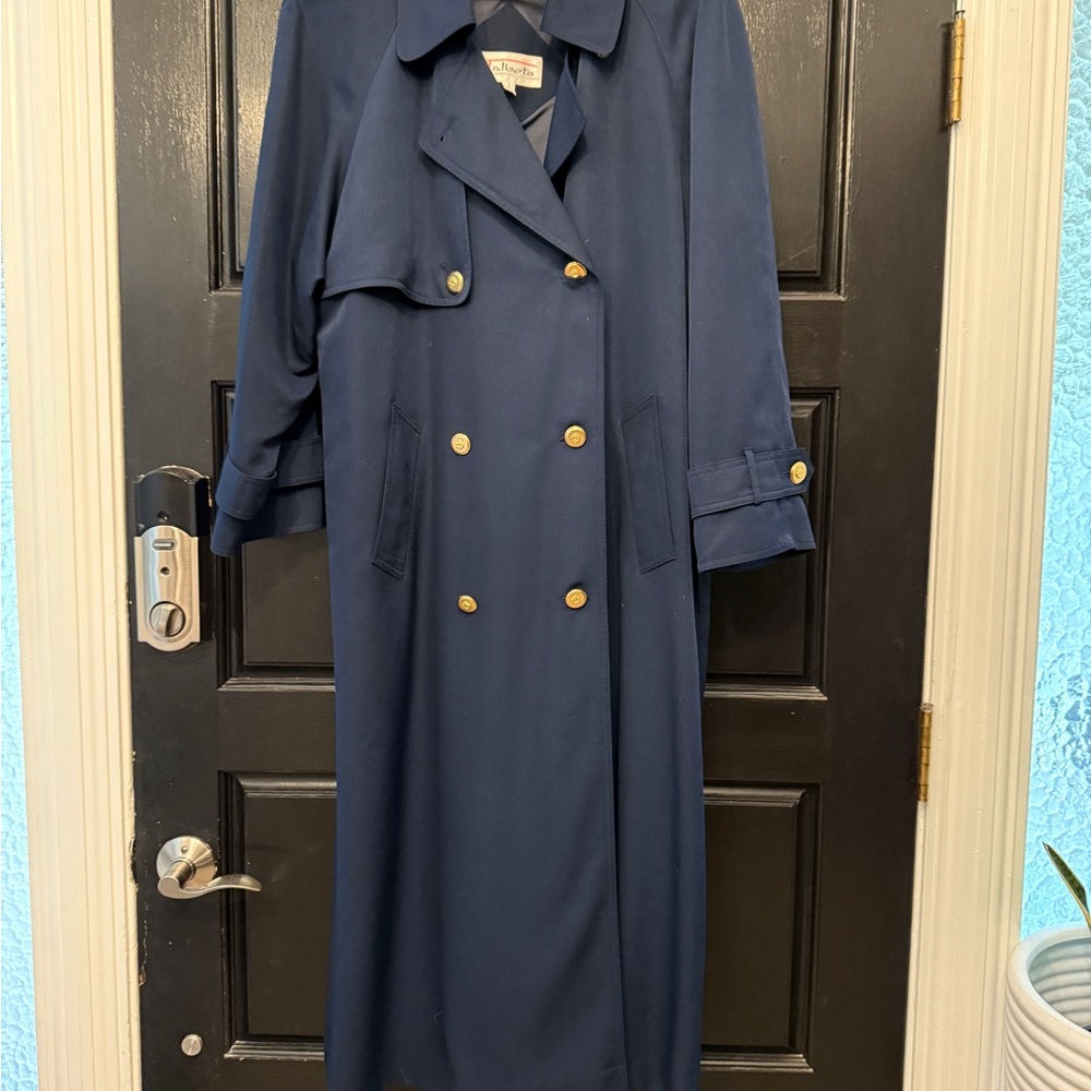 Talbots Elegant Navy Blue Trench Coat